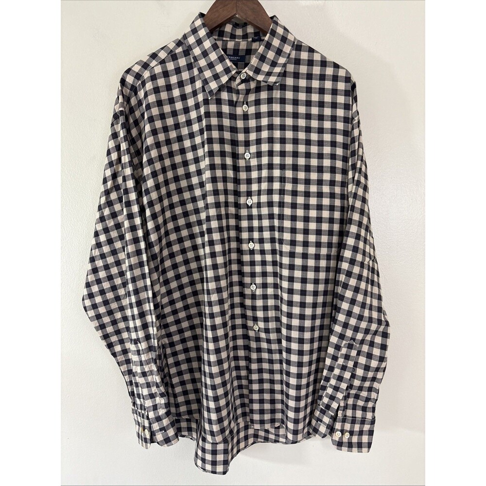 Burberry London Plaid Men's Shirt•Button Down Long Sleeve• XL• Cotton• USA